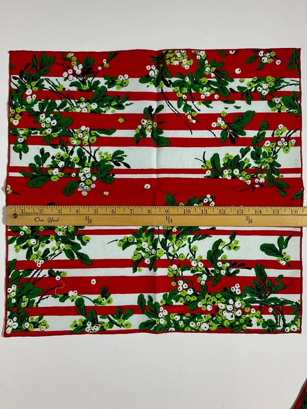 3/$14 Set of 12 Fabric Christmas Napkins Red Green and White